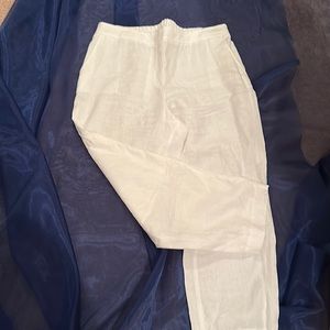 Chicos white linen ankle pants
